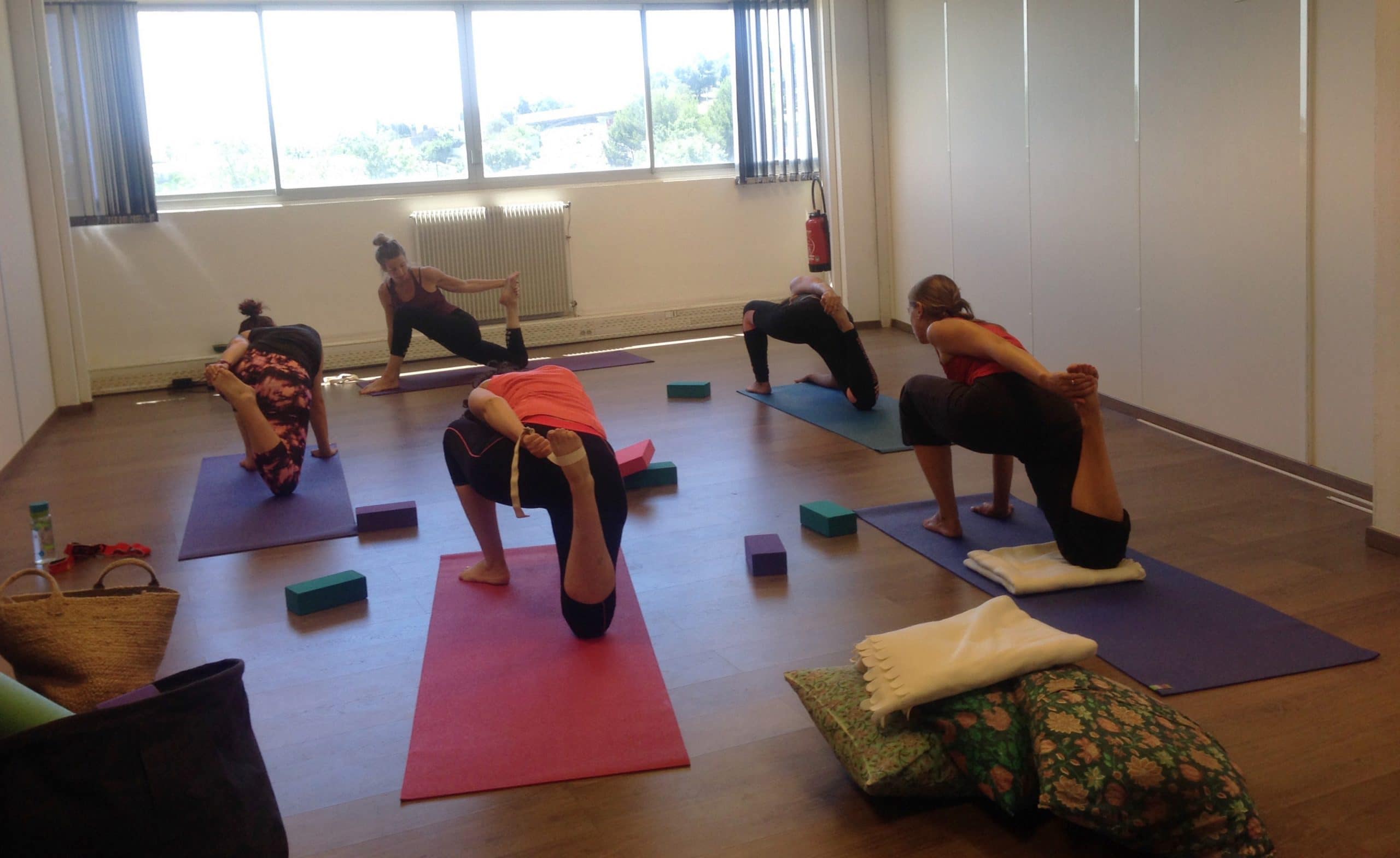 The ladies from coolworker community doing Yoga The ladies from coolworker community